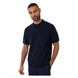 Threadbare Mens Halliwell Short-Sleeved Polo Shirt / Navy